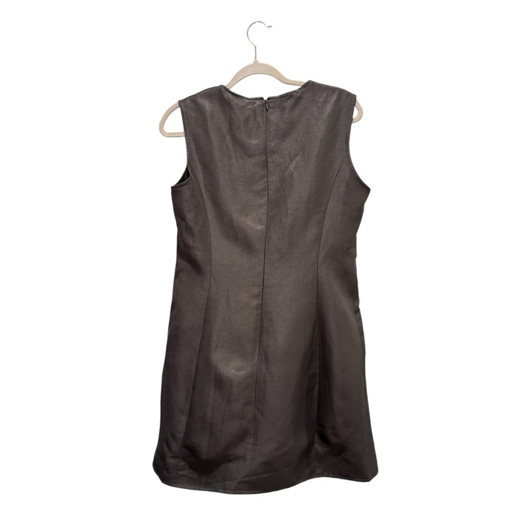 NWT Nocturne Seashell Linen Mini Dress Villa Cocktail Preppy Khaki Green Sz 38/8 - Picture 8 of 16